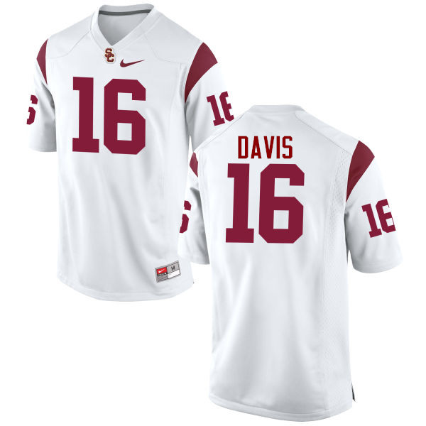 Men #16 Dominic Davis USC Trojans College Football Jerseys-White